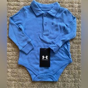 NWT Under Armour Polo Onesie Infant Boys Size 6/9 Months. Long Sleeve
